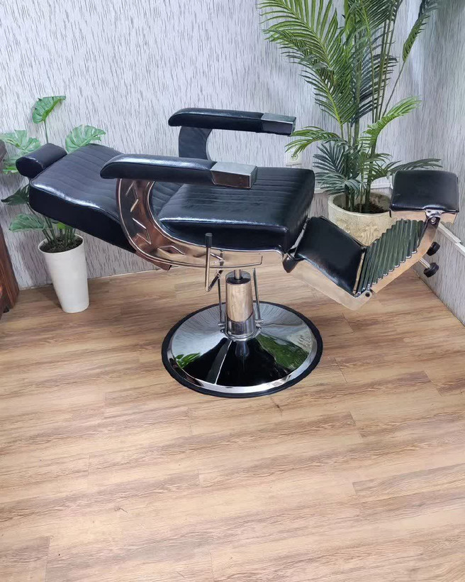 صندلی آرایشگاهی پدالی مدل رزونال نقره ای شرکتی